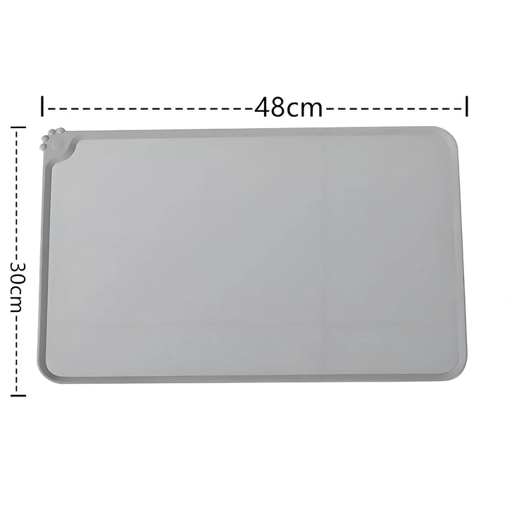 Taças Elevadas para Gatos com Inclinação 15° — 2 Taças Inox com Tapete Antiderrapante